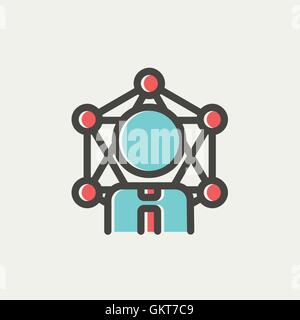 Brain idea technology thin line icon Stock Vector