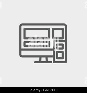 Responsive web design thin line icon Stock Vector