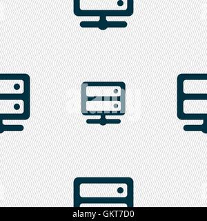 Server icon sign. Seamless pattern with geometric texture. Vector Stock Vector