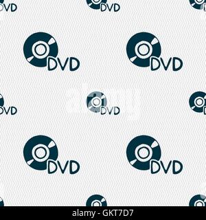 dvd icon sign. Seamless pattern with geometric texture. Vector Stock Vector