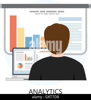 Analytics Icon Flat design  Concept Stock Vector