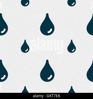 Water drop icon sign. Seamless pattern with geometric texture. Vector Stock Vector