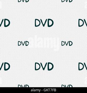 dvd icon sign. Seamless pattern with geometric texture. Vector Stock Vector