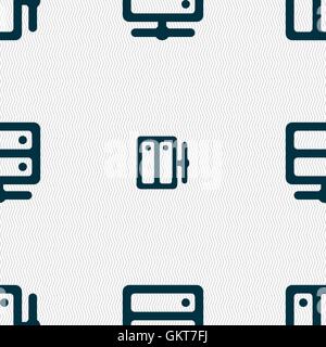 Server icon sign. Seamless pattern with geometric texture. Vector Stock Vector