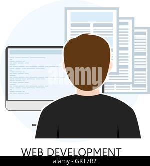 Web Development Icon Flat Design Stock Vector