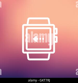 Smart watch thin line icon Stock Vector