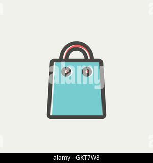 shopping bag icon linear thin line icon graphics set black and white ...