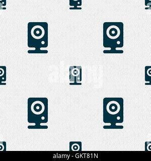 Web cam icon sign. Seamless pattern with geometric texture. Vector Stock Vector