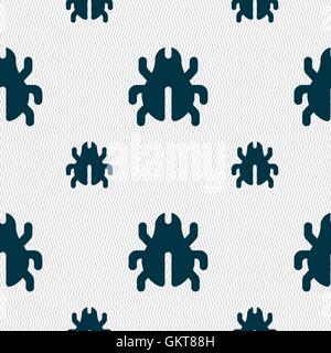 Software Bug, Virus, Disinfection, beetle icon sign. Seamless pattern with geometric texture. Vector Stock Vector