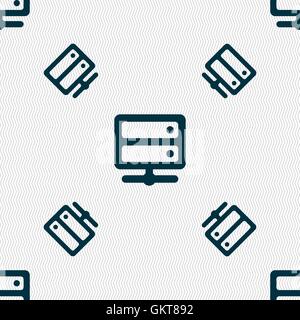 Server icon sign. Seamless pattern with geometric texture. Vector Stock Vector