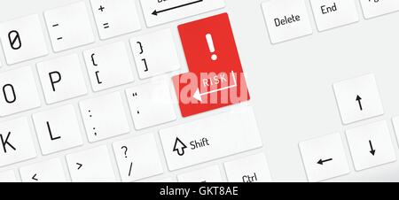 white keyboard with risk key Stock Vector