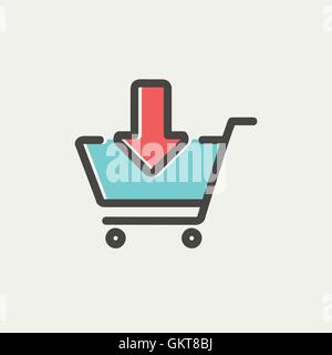 Remove from shopping cart thin line icon Stock Vector
