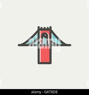 Bridge thin line icon Stock Vector