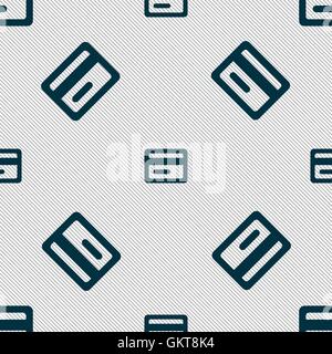 credit card icon sign. Seamless pattern with geometric texture. Vector Stock Vector