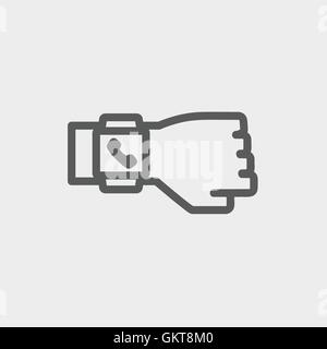 Smart watch thin line icon Stock Vector