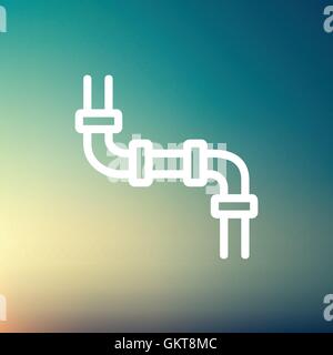 Water pipeline thin line icon Stock Vector