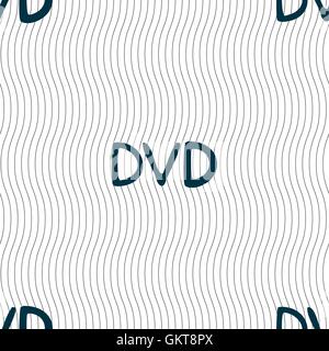 dvd icon sign. Seamless pattern with geometric texture. Vector Stock Vector