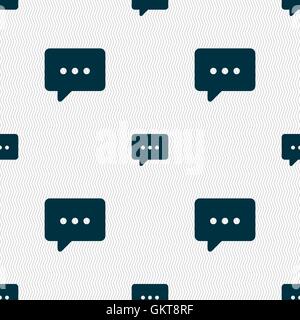 Cloud of thoughts icon sign. Seamless pattern with geometric texture. Vector Stock Vector