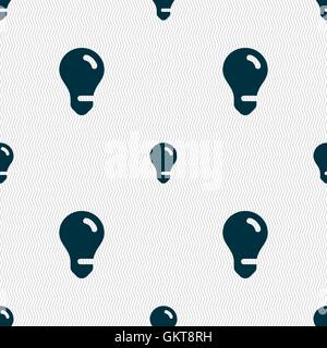 light bulb, idea icon sign. Seamless pattern with geometric texture. Vector Stock Vector