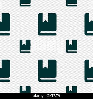 bookmark icon sign. Seamless pattern with geometric texture. Vector Stock Vector