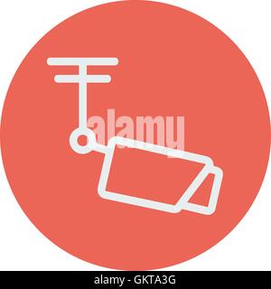 Rooftop antenna thin line icon Stock Vector