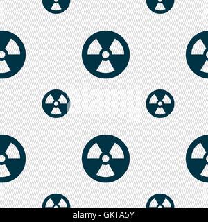 radiation icon sign. Seamless pattern with geometric texture. Vector Stock Vector