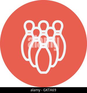 Bowling pins thin line icon Stock Vector