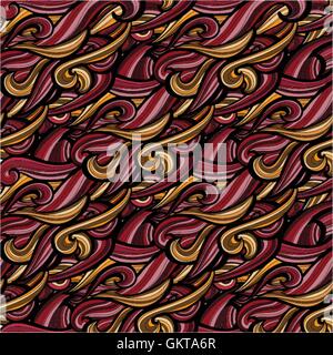 Curl abstract seamless with multicolored waves. Vector illustration Stock Vector