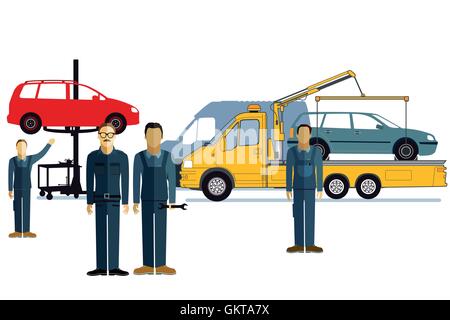 Service Station Stock Vector