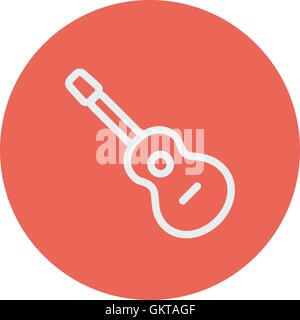 Acoustic guitar thin line icon Stock Vector