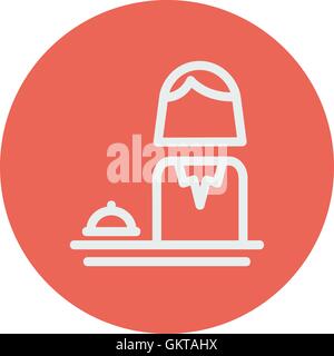 Female receptionist thin line icon Stock Vector