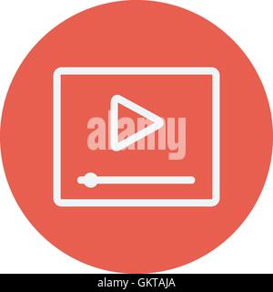 Play button with fast forward thin line icon Stock Vector