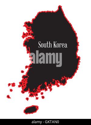 South Korea Silhouette Stock Vector
