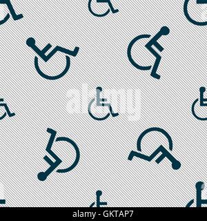 disabled icon sign. Seamless pattern with geometric texture. Vector Stock Vector