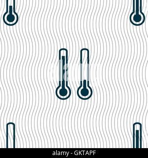 thermometer temperature icon sign. Seamless pattern with geometric texture. Vector Stock Vector