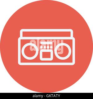 Cassette player thin line icon Stock Vector