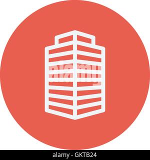 Small office building thin line icon Stock Vector