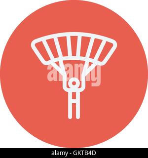 Skydiving thin line icon Stock Vector
