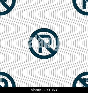 No parking icon sign. Seamless pattern with geometric texture. Vector Stock Vector
