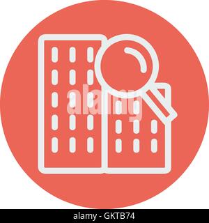 Search building thin line icon Stock Vector