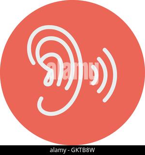 Ear thin line icon Stock Vector