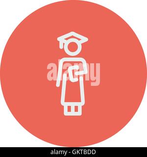 Graduation thin line icon Stock Vector