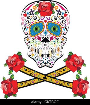 Sugar skull vector on white background Stock Vector