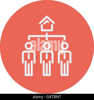 Three real estate in one house thin line icon Stock Vector