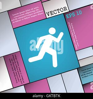 running man icon sign. Modern flat style for your design. Vector Stock Vector