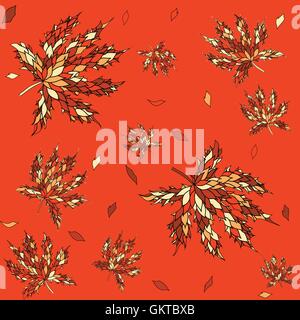Maple leaves seamless pattern. Stock Vector