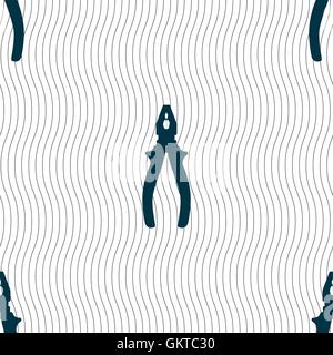 pliers icon sign. Seamless pattern with geometric texture. Vector Stock Vector
