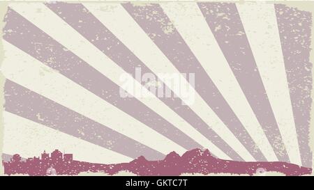 Town Silhouette Grunge Stock Vector