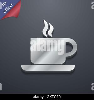 coffee icon symbol. 3D style. Trendy, modern design with space for your text Vector Stock Vector