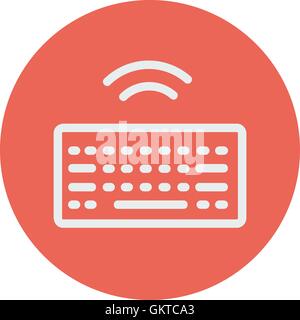 Wifi button in keyboard thin line icon Stock Vector